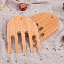 Bamboo Salad Claws Tools Shredding Handling Carving Food Salad Shovel Fork for Mixing Servers RRB16036
