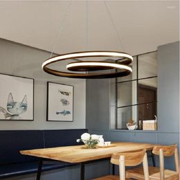 Pendant Lamps Post-modern Art Restaurant Lamp Nordic Simple Dining Table Bedside Bar Two Round Circle Led Lights