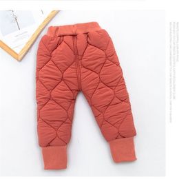 Trousers Red Black Casual Down Pants for Children Windproof Waterproof Ski Pants High Quality Long Trousers Winter Kids Warm Clothes 2201006