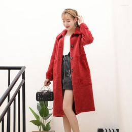 Women's Fur Wool Velvet Coat Autumn And Winter Long Mixed Jacket