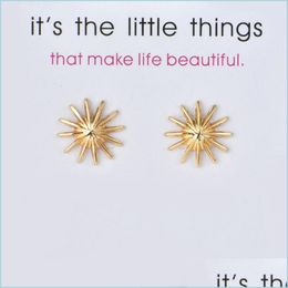 Stud Mini Sunshine Earrings Alloy Exquisite Gold Sier Color Stud Womens Sweet Card Jewelry Gifts For Girls Drop Delivery 2021 Lulubaby Dhoiz