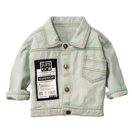 Jackets Baby Denim Jacket Infant Boy Girl Fall Outerwear Fashion Letter Boys Girls Coats 1 2 3 4 5 Years Kids Clothing Top 2201006