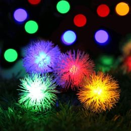 Strings HANMIAO 10/20 LEDS Snow Ball Dandelion Battery Operated String Lights For Christmas Party Festival Decoration