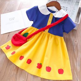 Girl Dresses Baby Birthday Party Fairy Princess Dress Cute Apple Bag Casual Girls 2-6 Years Toddler Kids Clothes Halloween Costume