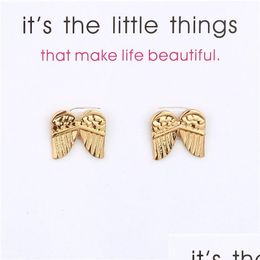 Stud Angel Earrings Alloy Exquisite Gold Sier Colors Stud Womens Cute Charming Card Jewelry Gifts For Girls Drop Delivery 202 Lulubaby Dh5Pu