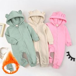 Footies Baby Girls Clothes born Boy Romper Overall Toddler Baby Clothing Pyjamas Ropa Bebe Autumn Winter Warm Fleece Jumpsuit Rompers 2201006