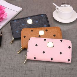 Classic Letter Pattern Wallets Men Women Long Zipper Purses Interior Slot Pocket Coin Purse Credit Card Holders With Box