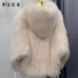 Womens Fur Faux Doublesided fur strip sewed toghter Hooded Coat Imported Real Thick Jackets White BearWarm Clothes 220930