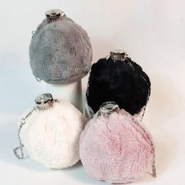 Evening Bags Women Ladies Fashion Mini Fuzzy Flagon Bucket Shape Cross Body Shoulder Bag For 2022