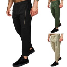 Men's Pants Colour Tooling Solid Leggings Casual Trousers Multi-pocket pants Men Cargo with Pockets Skinny G220929