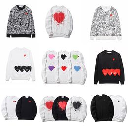 Play Designer Mens Hoodies Fashion Heart Badge Spazzante Trend Top Abiti in cotone Tag completo