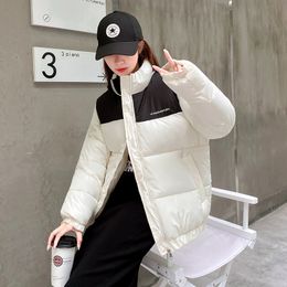 Women's Down Parkas Winter Down Padded Jacket Women Korean Loose Thicken Zippper Bubble Jacket Female Fashion Warm Black Cropped Coats 220930