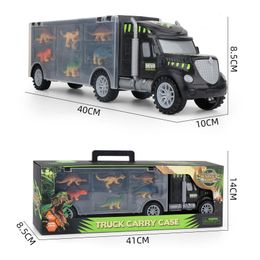 Education Plastic Toys Dinosaur with 6 Dinosaurs Truck Carrier Toy Collected Car Animals Vehicle