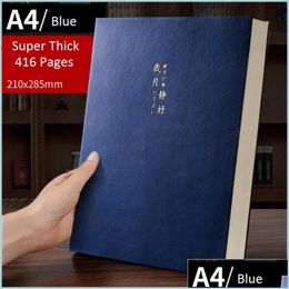 Notepads Super Thick Notepad Students Notebook Retro Colours Stationery 416 Pages Pu Er Tal Line School Supplies Notepads Drop Deliver Dh9Vx