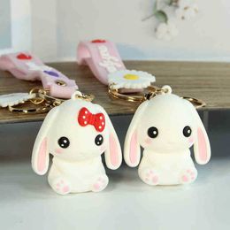 Keychains Rabbit key chain cartoon cute girl high beauty couple book bag pendant Pendant Gift