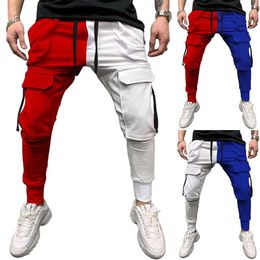 Men's Pants Casual Men Joggers Streetwear Hip Hop Sweatpants Fitness Mens Sportswear Color-block Gym Jogging Trousers G220929