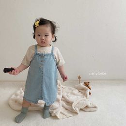 Rompers 2021 Summer New Girl Toddler Baby Boy Loose Fashion Denim Suspenders Overall Kid Casual Breathable Thin Jumpsuit Girls J220922