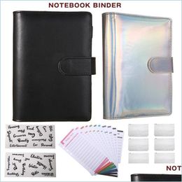 Notepads Notepads A6 Loose Leaf Notebook Coloured Budget Binder Organiser Planner Envelope Pu Leather Journal Creative School Drop Del Dh5Hf