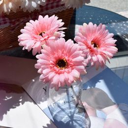 Decorative Flowers Colourful Artificial Gerbera Daisy Silk Home Decoration Plant Sunflower Bride Holding