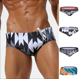 Men's Swimwear Printing Swimsuit Man Brand 2018 Gay Swimsuits Swimming Briefs Trunks s Swim Shorts Beach Wear Sunga KZ48 J220913