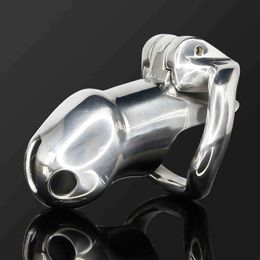 Nxy Chastity Devices Bdsm Male Stainless Steel Device Belt Cock Prison Metal Cage Extreme Lock Restraint Ring Sex Toy for Men 220829