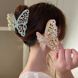 colorful Butterfly Hair Claw Women Elegant Pearl Barrette Headwear Hair Clip Ponytail Hair Accessories ACCESSORI FOR GIRL