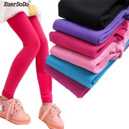 Trousers Fleece Girls Leggings Winter Leggins For Girl Warm Children Pants 10 Colors Kids Trousers Girls Bottom 110T Clothing 2201006