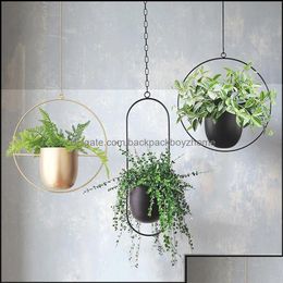 Planters Pots Planters Pots Garden Supplies Patio Lawn Home Metal Plant Hanger Chain Hanging Basket Flower Pot Holder Balcony Cachep Dhctm