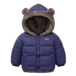 Jackets Winter Thicken Kids For Girls Coats Boys Plus Cashmere Toddler Hooded Outerwear Infant Children Clothes 2201006