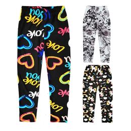 Trousers Sweet Girls Leggings Girls Printing Leggings Baby Kids Trousers For Children Flower Skinny Elasticity Pencil Pants 2201006