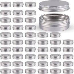 Packaging Boxes Aluminium Round Cans Cosmetic box with Lid Metal Tins Food Candle Containers Screw Tops for Crafts Foods Storage