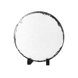 8 inch Round Sublimation Blank Slate Big Picture Frame White Heat Dye Transfer Rock Photo Plaque Blanks