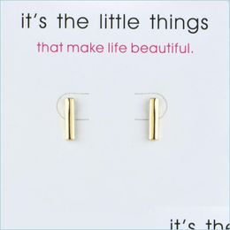 Stud Simple Tal Bar Earrings Alloy Exquisite Gold Sier Colors Stud Womens Charming Card Jewelry Gifts For Girls Drop Delivery Lulubaby Dh7Rr