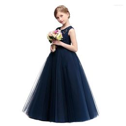 Girl Dresses Flower Pageant Dress O-Neck Sleeveless Girls Ball Gown Kids First Communion Party Decorations Vestidos De Noches Para Ninas