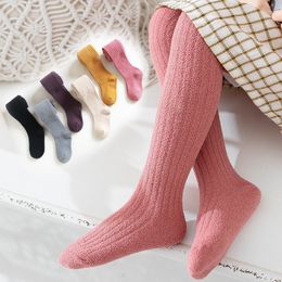 Leggings Tights Girls Stockings Winter Warm Coral Fleece Girls Extreme Soft Pantyhose for Children Solid Color Kids 221006