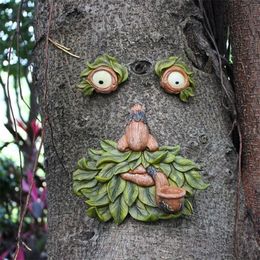 Garden Decorations Tree Face Bark Ghost Features Props Luminous Outdoor Easter Decoracion 220930