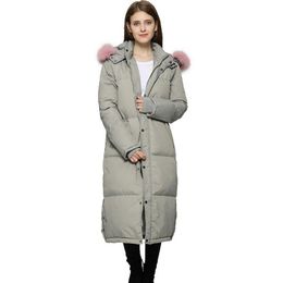 Women's Down Parkas Winter very warm long real fur hooded down coat female thicker warm Down Jacket big real fur Parkas fit cold weather F2224 220930