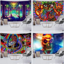 Tapestries Mandela Wall hanging Tapestry psychedelic pattern yoga throw beach carpet Hippie Home Decor mandala Blanket 221006