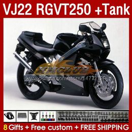 &Tank Fairings For SUZUKI RGV250 VJ 22 RGVT250 RGV-250 SAPC VJ22 black glossy 90 91 92 93 94 95 96 160No.48 RGVT RGV 250 CC RGVT-250 1990 1991 1992 1993 1994 1995 1996 Fairing