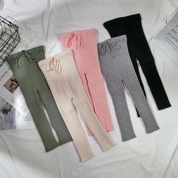 Leggings Tights Autumn and Winter Children Knitted Pure Cotton Baby Girls Boys Skinny Elastic Pants Warm Soft Unisex Kids Trousers 221006