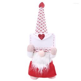 Decorative Flowers Swedish Tomte Christmas Valentines Day Decorations Scandinavian Gnome Nisse Plush Handmade Envelope And Love Holiday