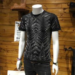 Men's T-Shirts Silver Diamond T-shirt Men High Quality Summer Designer Clothing Men's T-shirt Black Round Neck Tshirt For Men Short Sleeve T221006