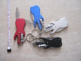 Outdoor Gadgets Key Ring Multitool with LED Flashlight for Auto Safety Sports Survival Emergency Tool