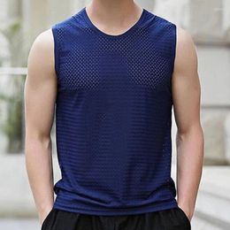 Men's Tank Tops Men Hollow Out Underwear Mens Undershirt Transparent Shirts Male Fitness Mesh Breathable Singletss