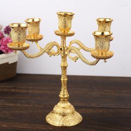 Candle Holders Creative Large Holder Metal Retro Golden Simple European Style Vintage Decor Bougeoir Home BC50ZT