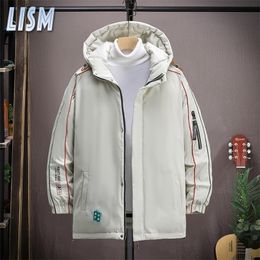 Mens Jackets LISM Fashion Outdoor Hooded Autumn Winter Colid Casual Sports Hoodie Coat Outwear Patchwork Bomber 220930