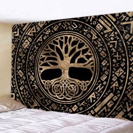 Tapestries Mysterious symbol home decoration tapestry Mandala psychedelic scene wall Bohemian decorative bed sheet sofa blanket 221006