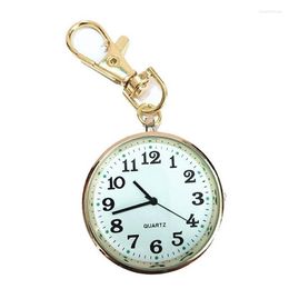 Relógios de bolso Quartz Watch Keychain relógios redondos Pingente portátil portátil para homens homens endq