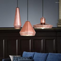 Pendant Lamps SGROW Nordic Rose Gold Pendnat Light Glass Modern Simple Dining Room Lamp American Industrial Hanging Lampara Lighting