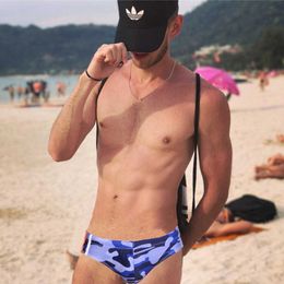 Men's Swimwear TOPPICK 4 Colours Camouflage For Bathing New Briefs High Quality Shorts J220913